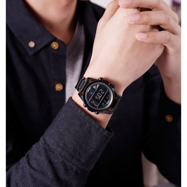 Skmei Ceas barbatesc Fashion Luxury Digital Otel inoxidabil [4]