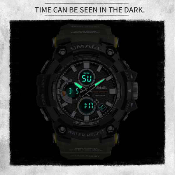Smael Ceas barbatesc Army Cronograf Dual Time Militar Rezistent la socuri si apa [2]