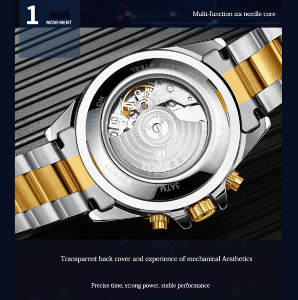 Tevise Ceas mecanic automatic barbatesc Top Brand Fashion Otel inoxidabil [5]