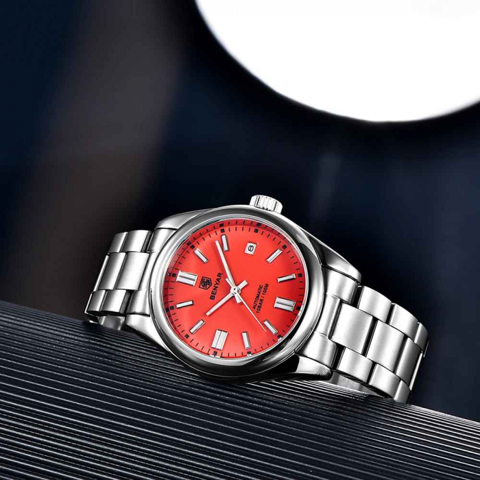 BENYAR BY-5185 Ceas Automatic Mecanic Bărbați – Luxury Sport, Oțel Inoxidabil, 10Bar, Calendar Complet [3]