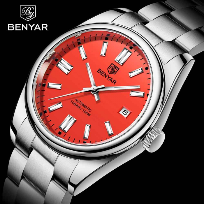 BENYAR BY-5185 Ceas Automatic Mecanic Bărbați – Luxury Sport, Oțel Inoxidabil, 10Bar, Calendar Complet [6]