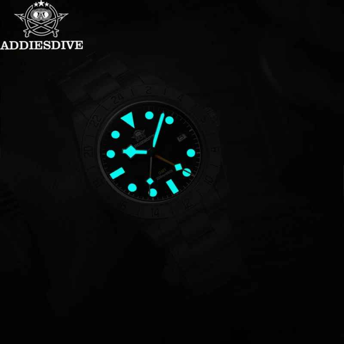 Ceas ADDIESDIVE AD2035 GMT, mecanism Ronda, 39mm, oțel inoxidabil 316L, 200M rezistent la apă [4]