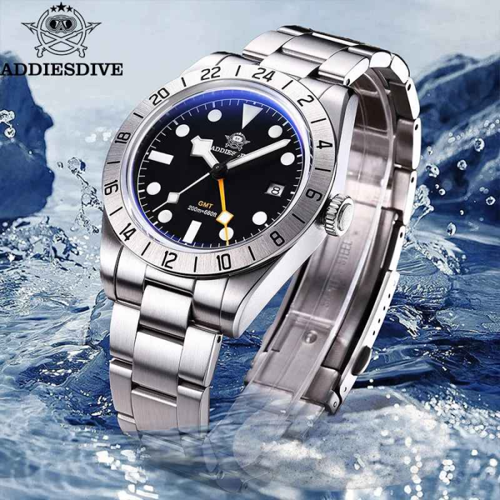 Ceas ADDIESDIVE AD2035 GMT, mecanism Ronda, 39mm, oțel inoxidabil 316L, 200M rezistent la apă [7]
