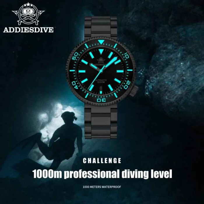 Ceas automat ADDIESDIVE AD2522 Diver 300M, 41mm, mecanism japonez 8215, safir, bezel ceramic, oțel 316L [5]