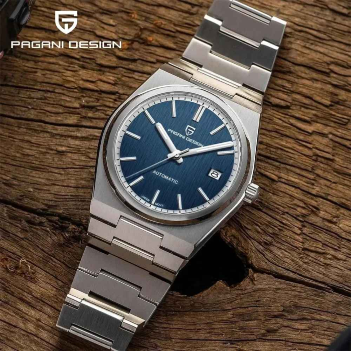 Ceas bărbătesc automat PAGANI DESIGN PD-1753 albastru – 40mm, NH35 japonez, safir anti-reflex, inox, 10ATM, elegant & sport [8]