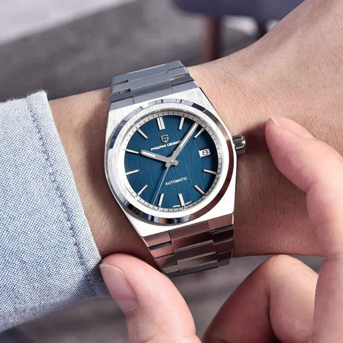 Ceas bărbătesc automat PAGANI DESIGN PD-1753 albastru – 40mm, NH35 japonez, safir anti-reflex, inox, 10ATM, elegant & sport [4]
