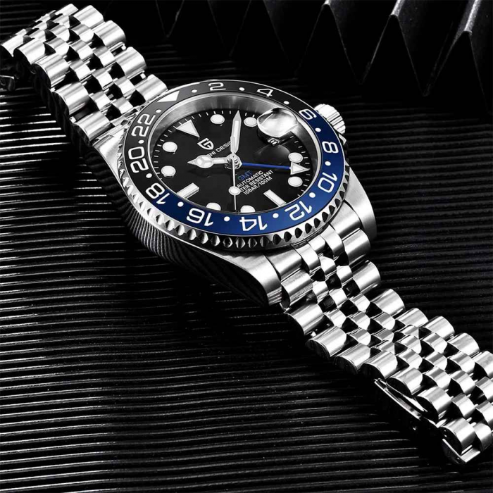 Ceas automat Pagani Design PD-1662 bărbați, GMT, mecanism Pearl DG5833GMT, carcasă 40mm, oțel inoxidabil, rezistent la apă 100m [3]