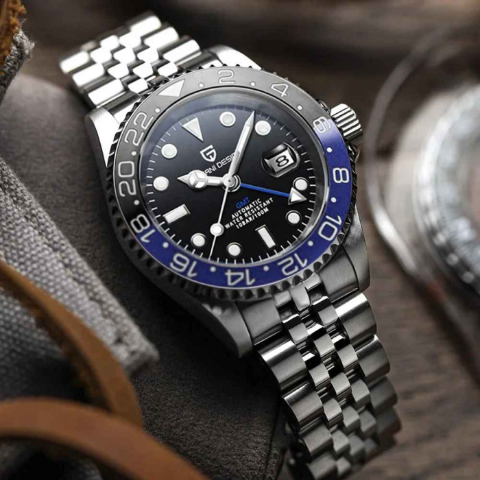 Ceas automat Pagani Design PD-1662 bărbați, GMT, mecanism Pearl DG5833GMT, carcasă 40mm, oțel inoxidabil, rezistent la apă 100m [5]