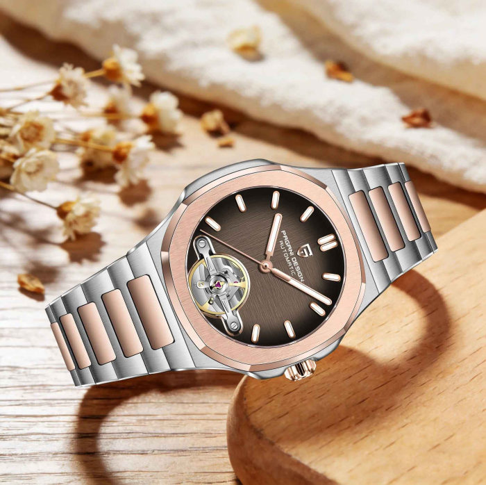 Ceas Automatic Bărbați Pagani Design PD-YS025 Argintiu & Rose Gold, 42mm, Open Heart, Sticlă Safir, Oțel Inoxidabil Elegant [2]