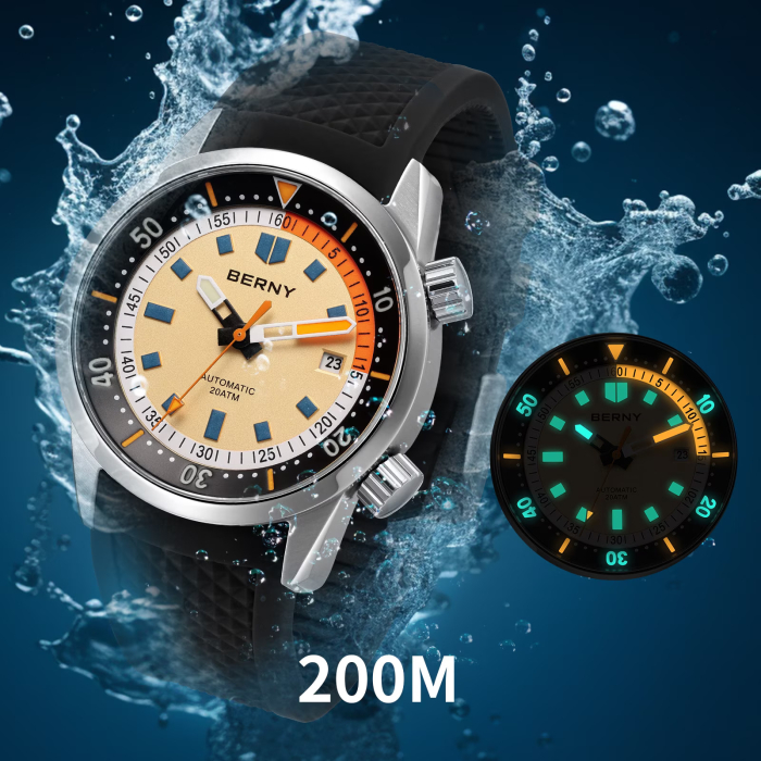 Ceas Automatic BERNY AM439M Crem, Miyota 8215, Safir AR, 200M, 42mm [6]