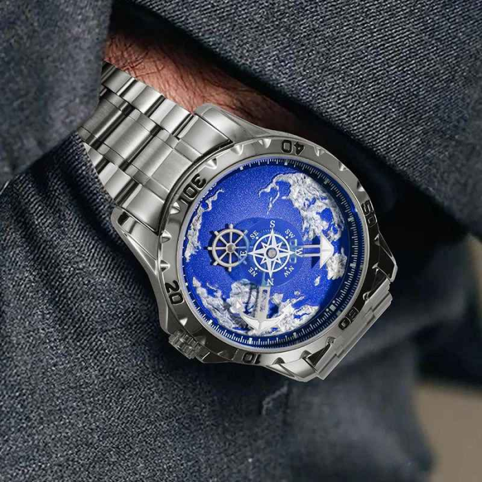 Ceas Automatic Glenaw Navigator Silver Blue – Mecanic, Cadran Albastru, Curea Otel Inoxidabil, 43mm, Luminous, 3ATM [3]