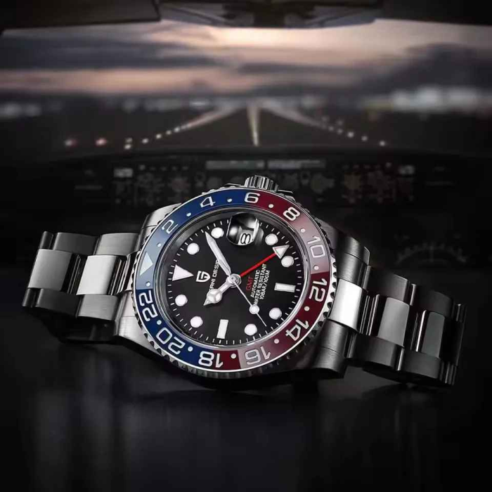 Ceas automatic GMT bărbați PAGANI DESIGN PD-1662, 40 mm, mecanism Pearl DG5833GMT, safir, oțel inoxidabil, 100M waterproof [6]