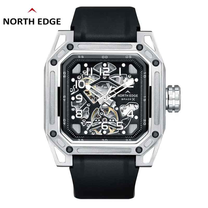 Ceas Automatic NORTH EDGE SPACE X, Seagull ST2551, Skeleton, Oțel 316L, 100M, 47mm [2]
