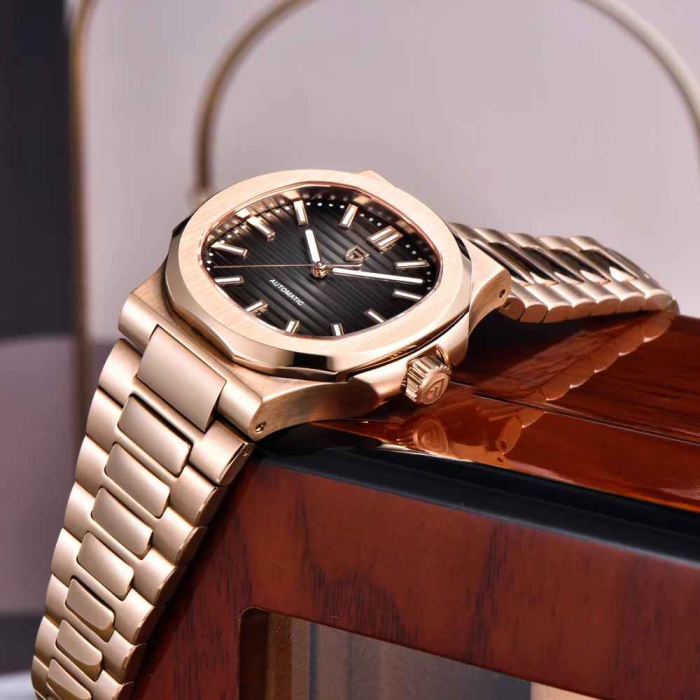 Ceas Automatic PAGANI DESIGN PD-1728 Rose Gold Black, Seagull ST16, Safir AR, 100M, 40mm [2]