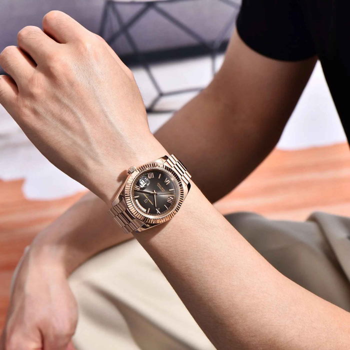 Ceas Automatic PAGANI DESIGN PD-1752 Full Rose Gold Black, Seagull ST16, Safir, 100M, 36mm [3]