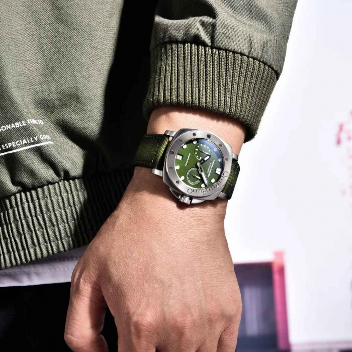 Ceas bărbătesc automat PAGANI DESIGN PD-1767, cadran verde, 41mm, safir sintetic, curea nylon verde [8]