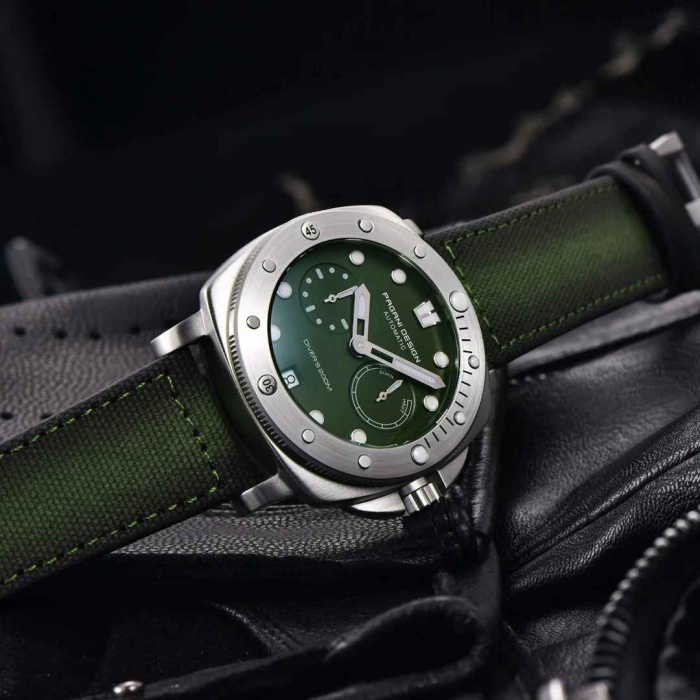 Ceas bărbătesc automat PAGANI DESIGN PD-1767, cadran verde, 41mm, safir sintetic, curea nylon verde [5]
