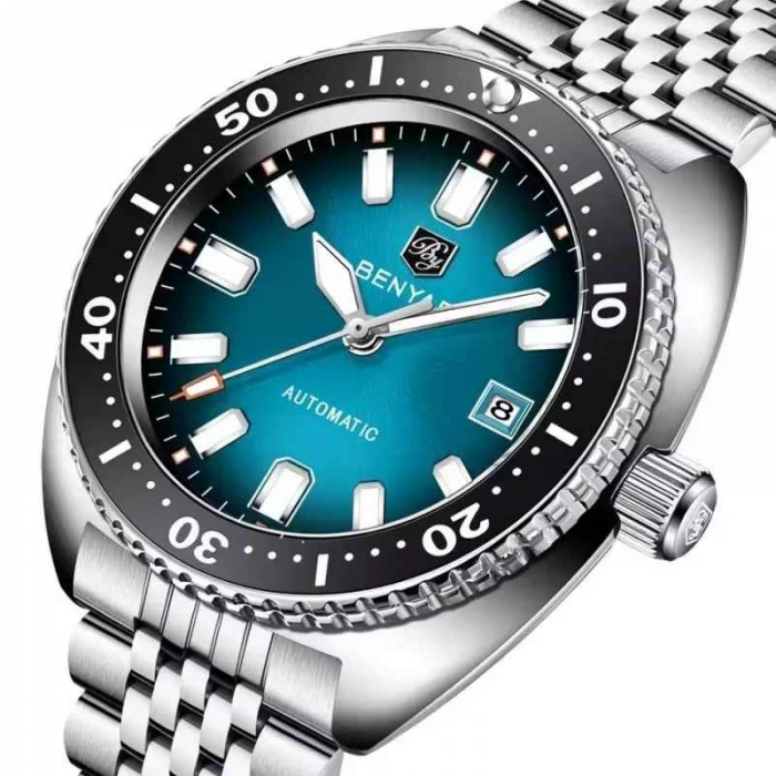 Ceas bărbătesc BENYAR 5211, automatic, mecanic, cadran cu lumină nocturnă, 5Bar, calendar complet, oțel inoxidabil [2]