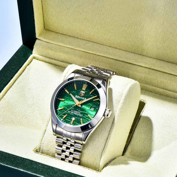 Ceas bărbătesc BENYAR BY-5209, mecanic automat, 40 mm, diver, rezistent la apă 5Bar, oțel inoxidabil [2]
