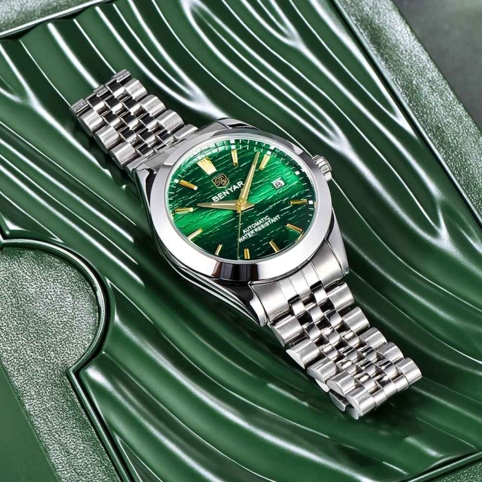 Ceas bărbătesc BENYAR BY-5209, mecanic automat, 40 mm, diver, rezistent la apă 5Bar, oțel inoxidabil [6]