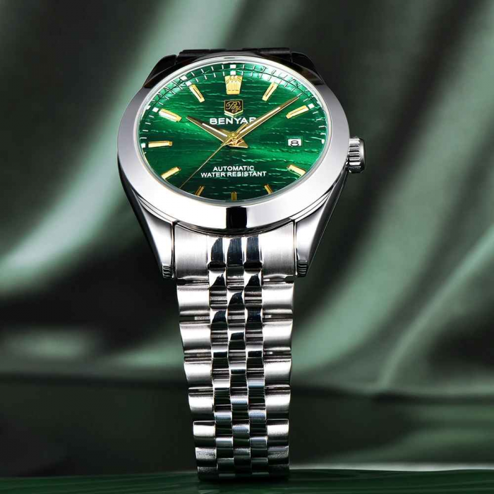 Ceas bărbătesc BENYAR BY-5209, mecanic automat, 40 mm, diver, rezistent la apă 5Bar, oțel inoxidabil [5]