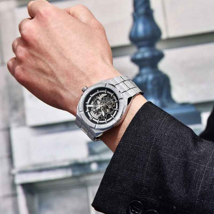 Ceas bărbătesc BENYAR BY-5212M, mecanic automat, skeleton, oțel inoxidabil, geam mineral întărit, rezistent la apă [3]