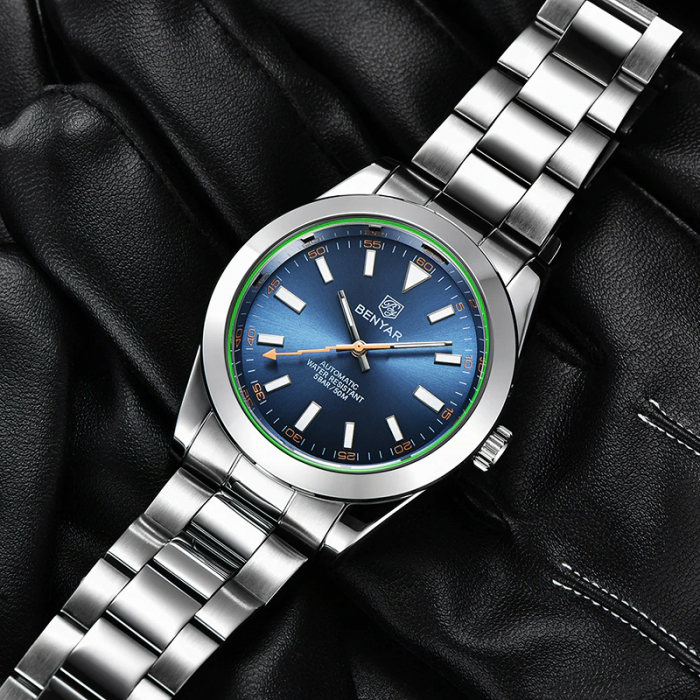 Ceas barbatesc Benyar Mecanic Automatic Business Analog Otel inoxidabil Luxury [8]