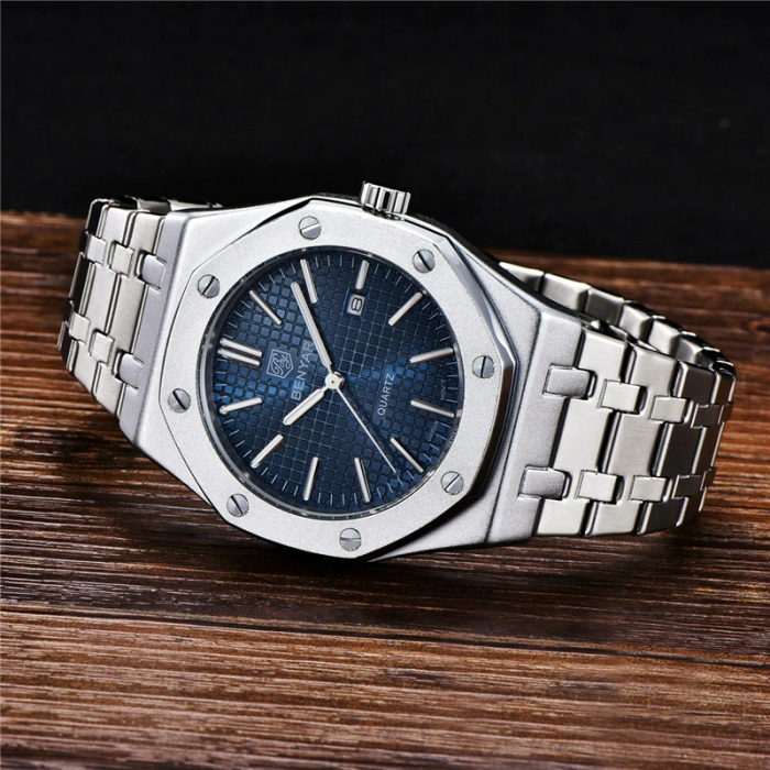 Ceas barbatesc Benyar Quartz Analog Luxury Elegant Casual Business Afisare data [6]