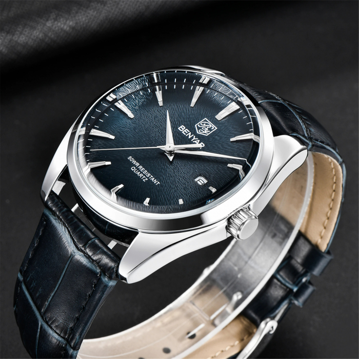 Ceas barbatesc Benyar Quartz Curea Piele Elegant Clasic Analog [2]