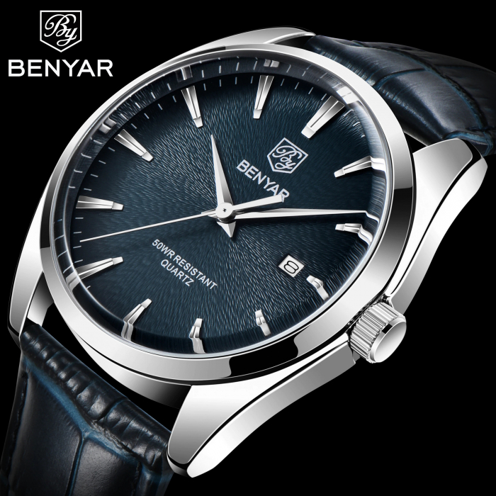 Ceas barbatesc Benyar Quartz Curea Piele Elegant Clasic Analog [5]