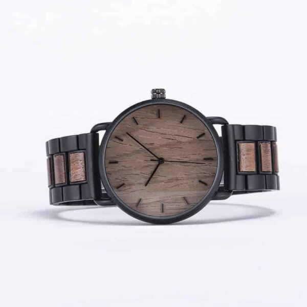 Ceas barbatesc Bobo Bird Analog Quartz Din lemn Casual Maro Negru [3]