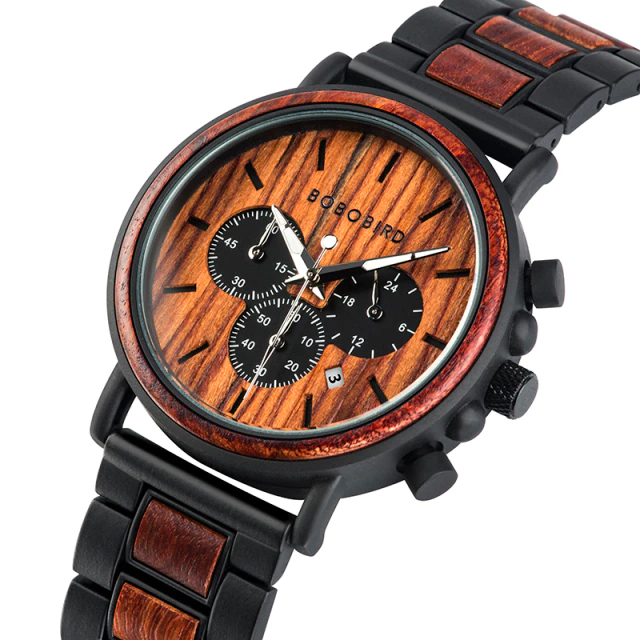 Ceas barbatesc Bobo Bird Fashion Casual Quartz Analog Business Din lemn [3]