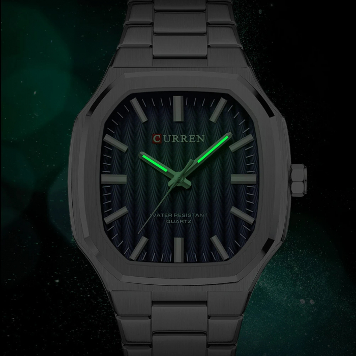 Ceas barbatesc Curren Casual Otel Argintiu Analog Quartz Indici luminosi [2]