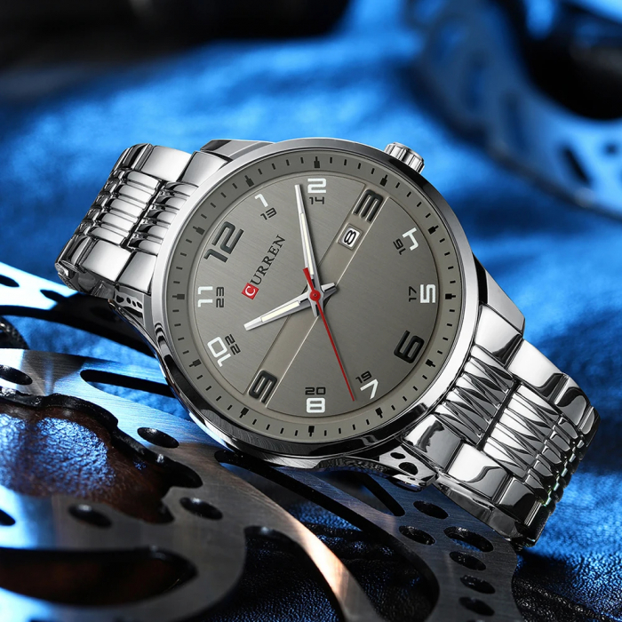 Ceas barbatesc Curren Quartz Analog Business Data Indici luminosi Argintiu [3]