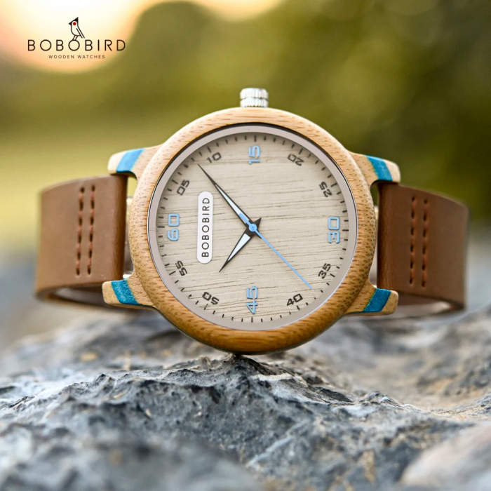 Ceas barbatesc de mana Bobo Bird Quartz Analog Lemn Bambus [2]