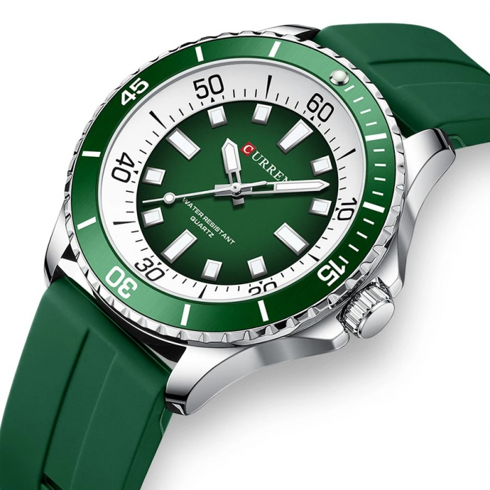 Ceas barbatesc de mana Curren Quartz Analog Casual Fashion Sport Indici Luminosi Verde [4]