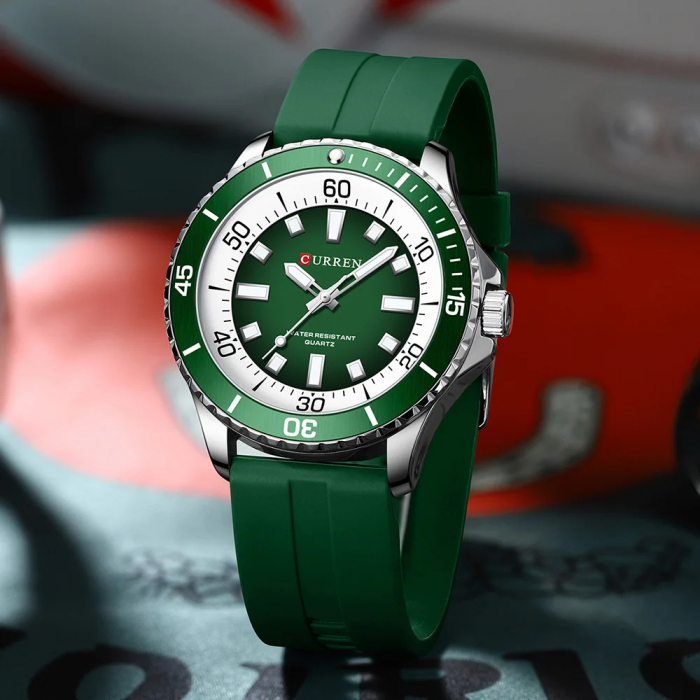 Ceas barbatesc de mana Curren Quartz Analog Casual Fashion Sport Indici Luminosi Verde [5]