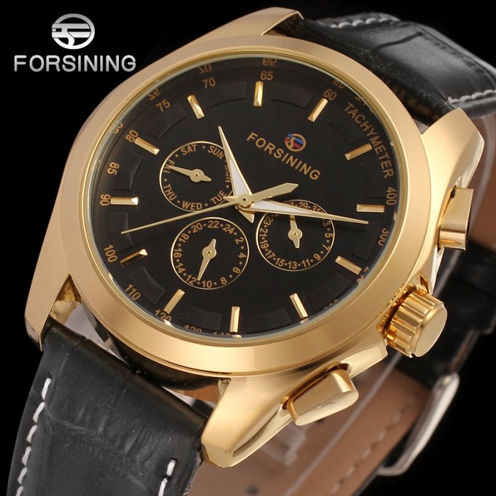 Ceas barbatesc de mana Forsining Mecanic Automatic Elegant Luxury Casual Business Clasic Retro Vintage Fashion Analog Negru [1]