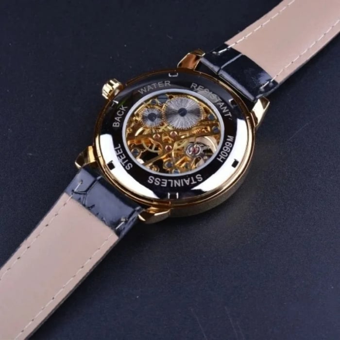Ceas barbatesc de mana Forsining Mecanism Mecanic Clasic Automatic Skeleton Piele [3]