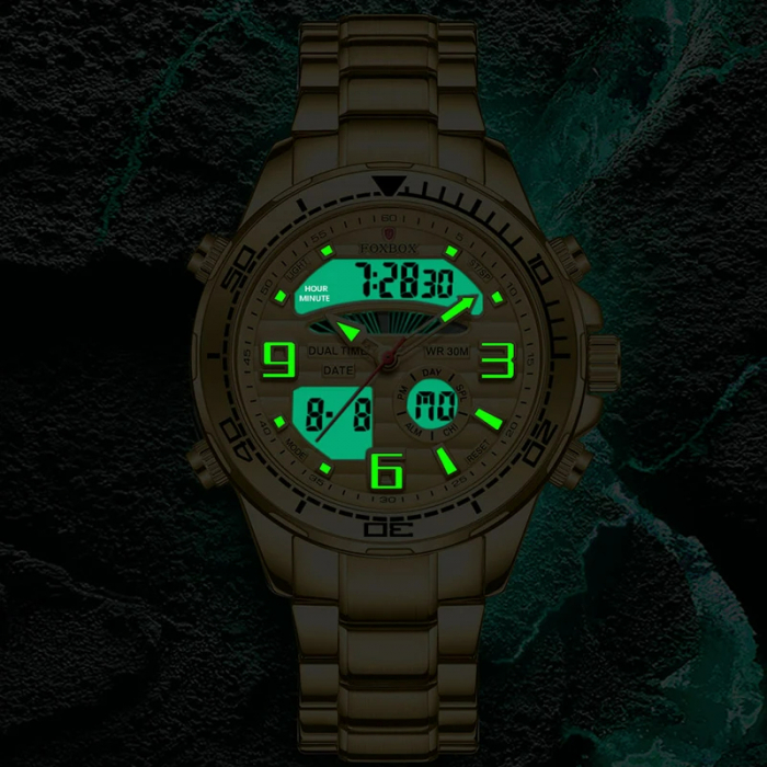 Ceas barbatesc de mana Fox Box Casual Fashion Business Elegant Analog Digital Dual Time [5]