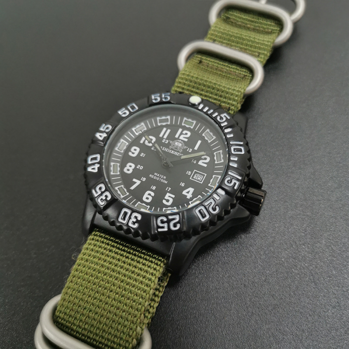 Ceas barbatesc de mana,  ADDIESDIVE, Stil Militar, Army, Casual, Quartz, Verde [7]