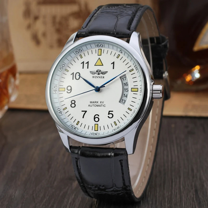 Ceas barbatesc de mana T-winner Mecanic Automatic Calendar Minimalist Piele [2]