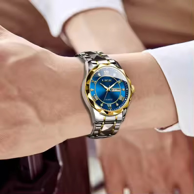 Ceas barbatesc de mana Lige Elegant Casual Fashion Analog Quartz Argintiu/Albastru [4]