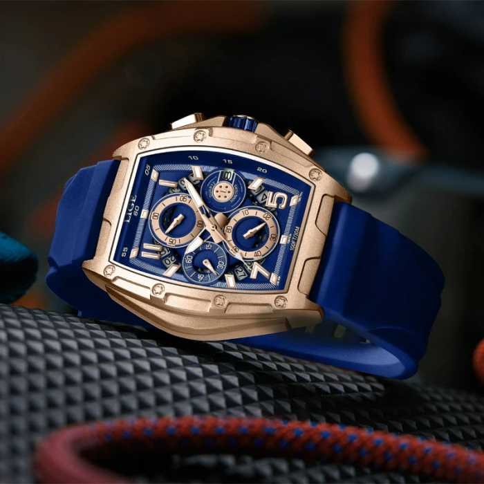 Ceas barbatesc de mana Lige Elegant Luxury Casual Fashion Analog Quartz Albastru [3]