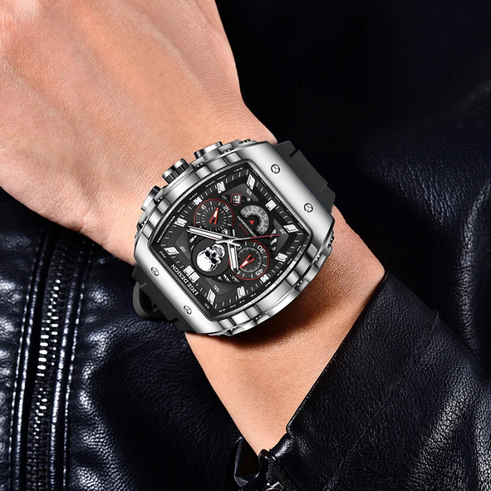 Ceas barbatesc de mana Lige Craniu Skeleton Casual Stil Cronograf Militar Sport Silicon [2]