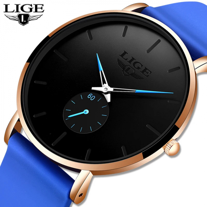 Ceas dama de mana Lige Quartz Elegant Casual Luxury Top Brand Analog Albastru [6]