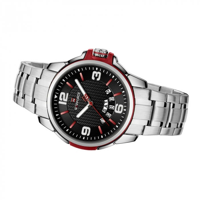 Ceas barbatesc de mana Naviforce Cronograf Casual Quartz Analog Fashion Elegant Argintiu Negru [4]