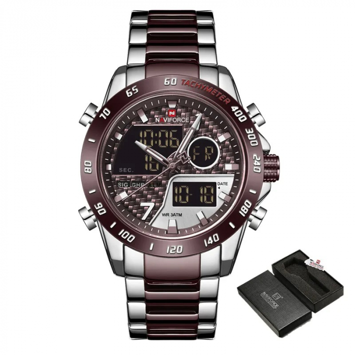 Ceas barbatesc de mana Naviforce Dual Time Led Quartz Casual Fashion Elegant [3]