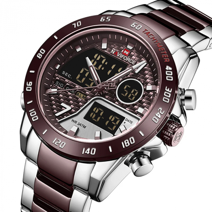 Ceas barbatesc de mana Naviforce Dual Time Led Quartz Casual Fashion Elegant [2]