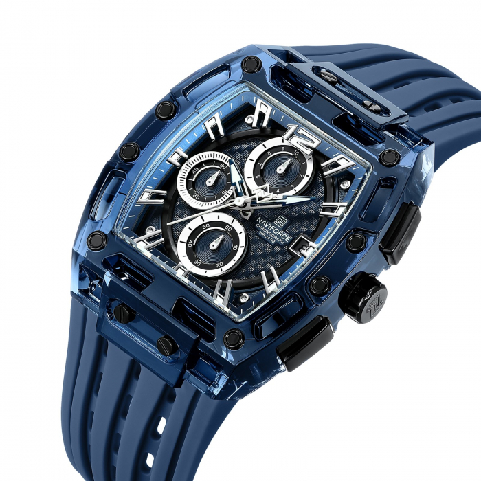 Ceas barbatesc de mana Naviforce Quartz Analog Stil Militar Army Casual Fashion Albastru [2]